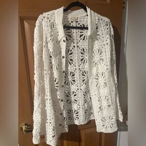 Bright White POL crocheted Blouse
